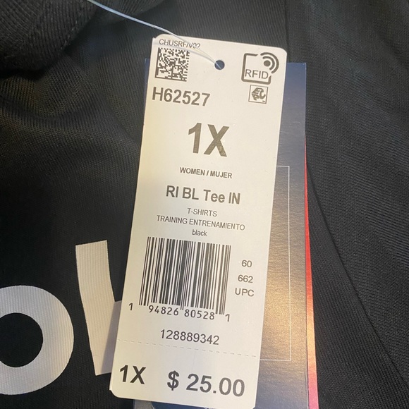 NWT Reebok Performance Tee. Woman’s. Black. Recycled material.Soft Light weight - Picture 9 of 9